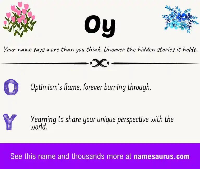 Acrostic poem about Oy.