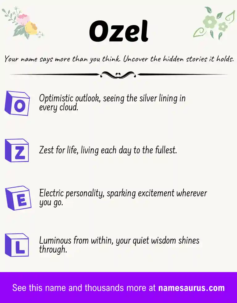 Acrostic poem about Ozel.