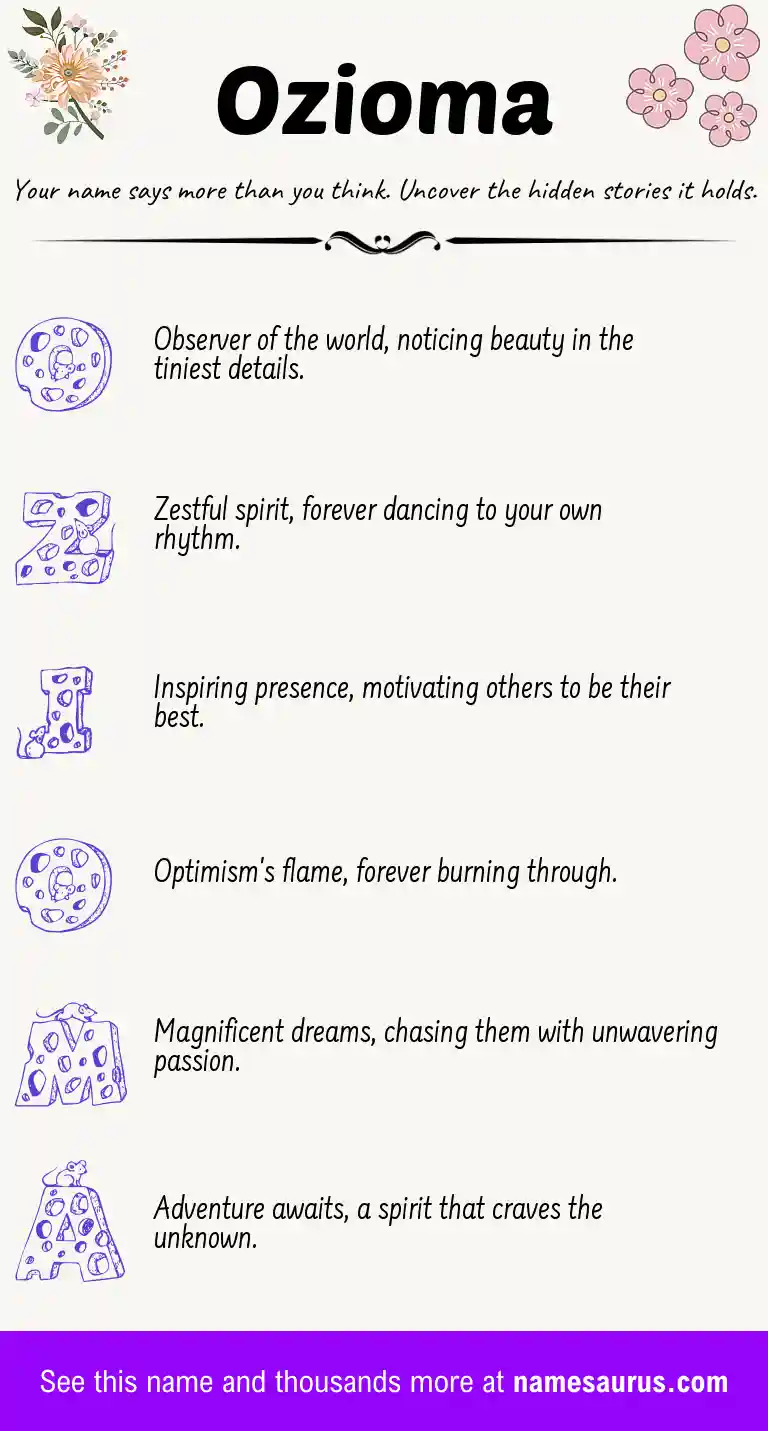 Acrostic poem about Ozioma.