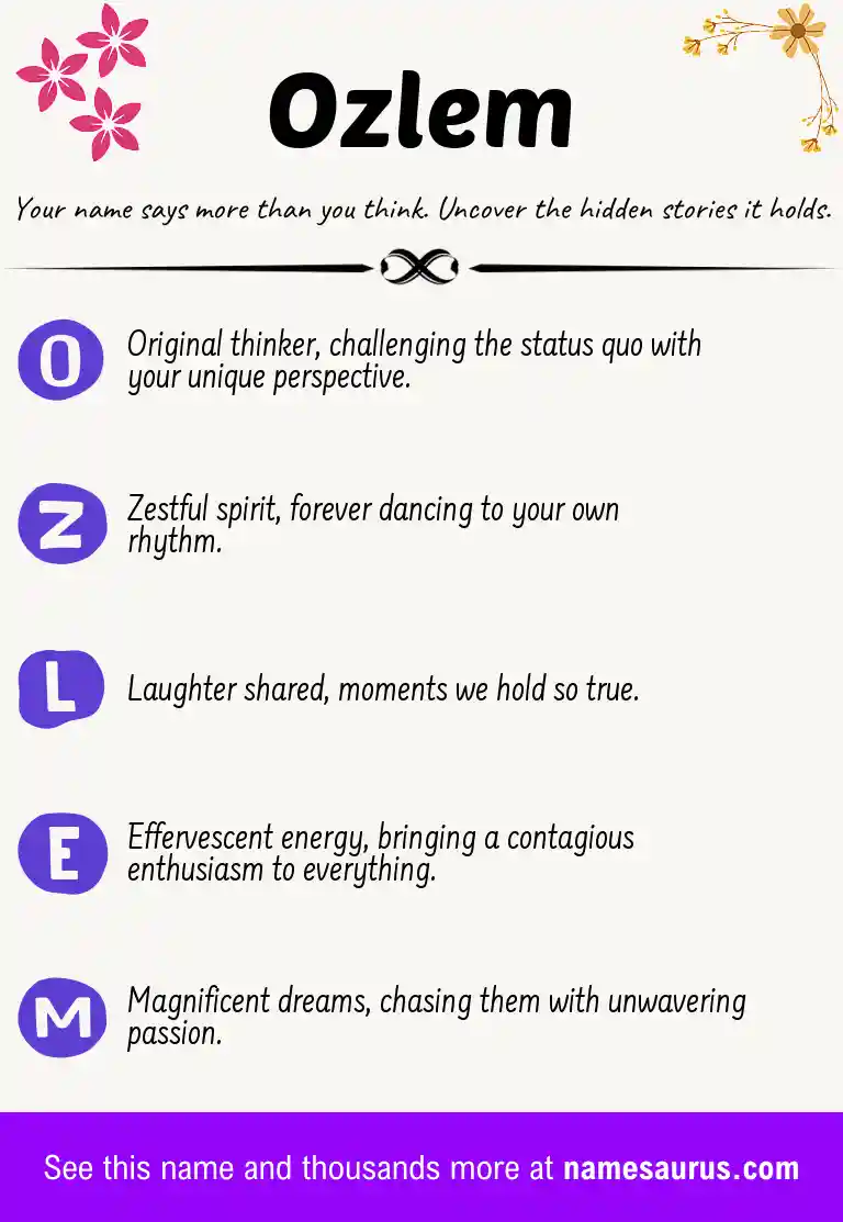 Acrostic poem about Ozlem.