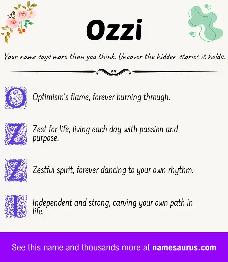 Acrostic poem about Ozzi.