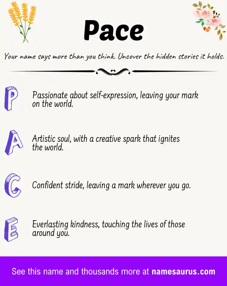 Acrostic poem about Pace.