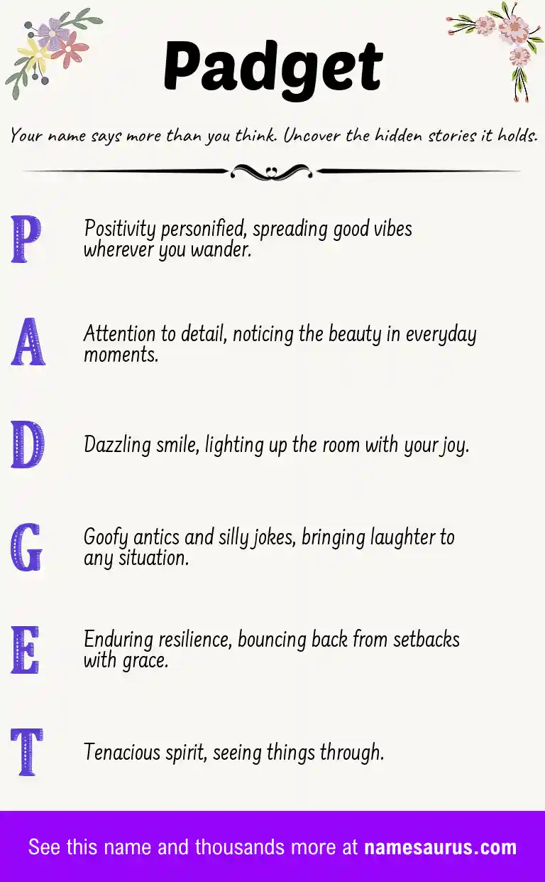 Acrostic poem about Padget.