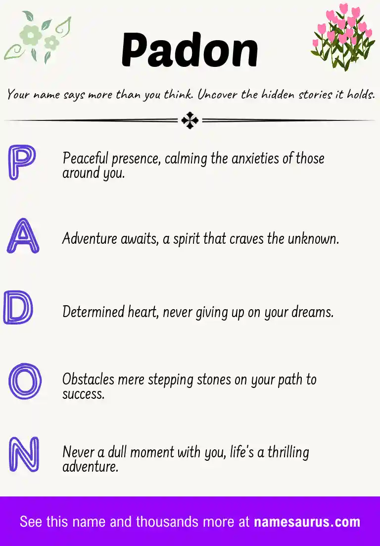 Acrostic poem about Padon.