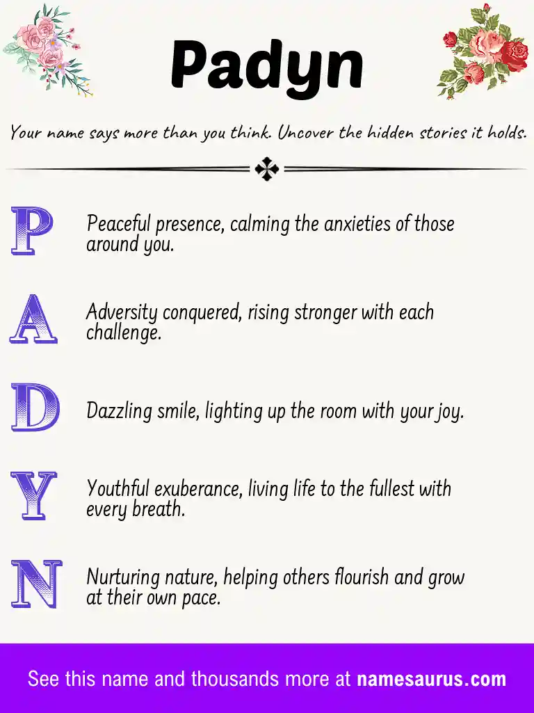 Acrostic poem about Padyn.