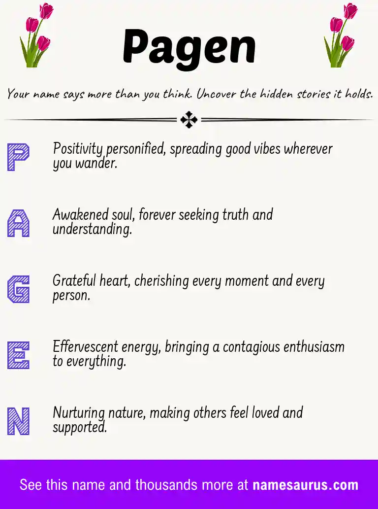 Acrostic poem about Pagen.