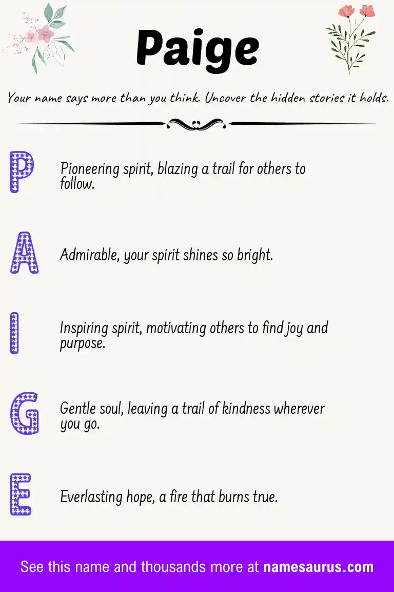 Acrostic poem about Paige.