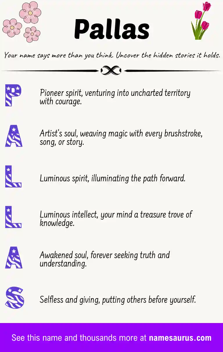 Acrostic poem about Pallas.