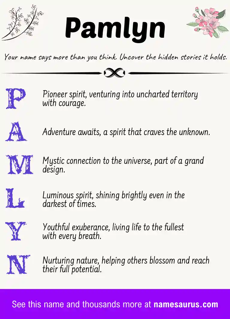 Acrostic poem about Pamlyn.