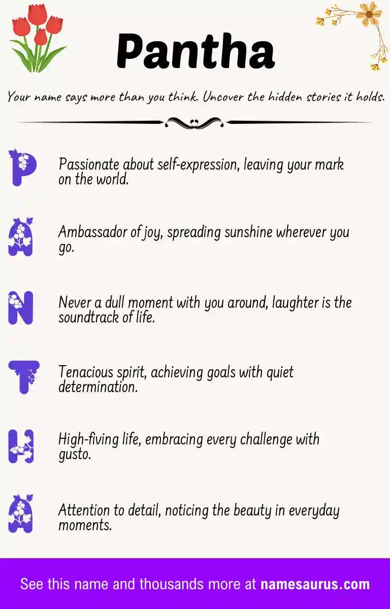 Acrostic poem about Pantha.