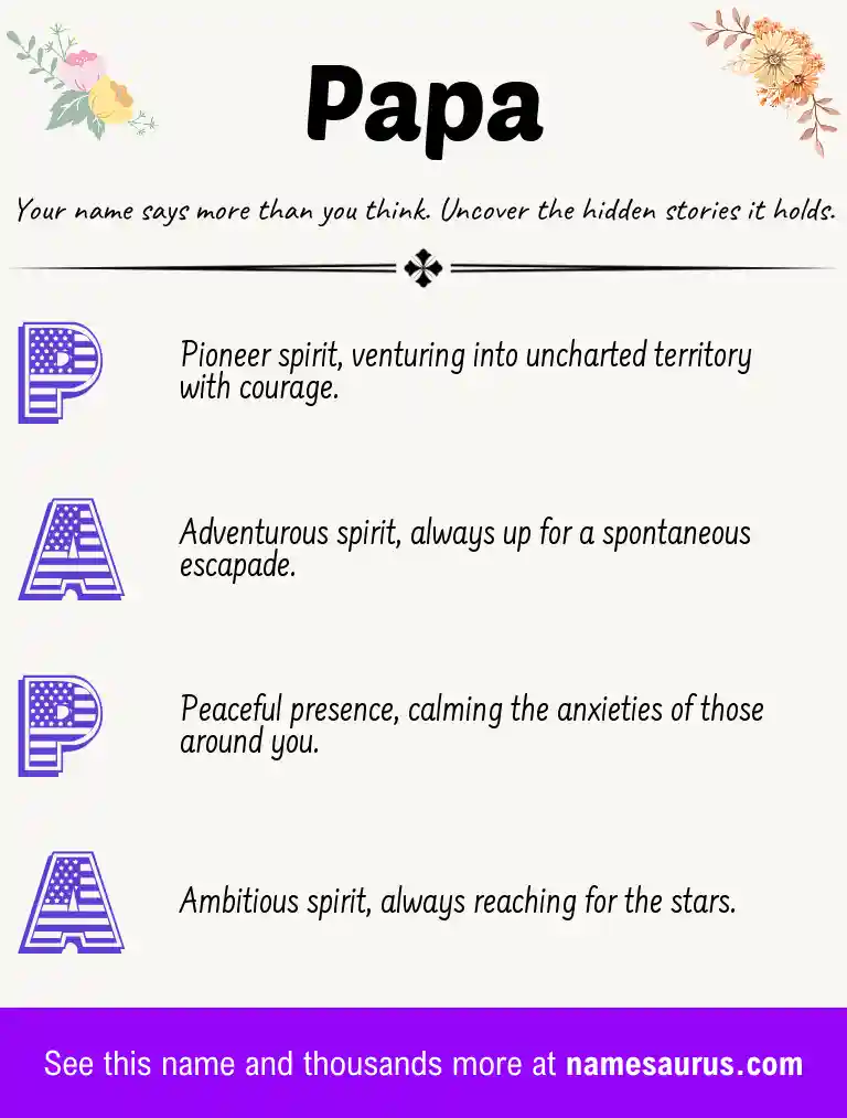 Acrostic poem about Papa.