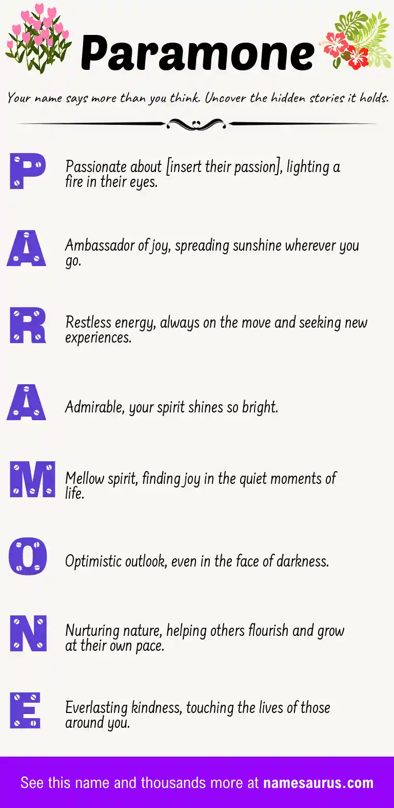 Acrostic poem about Paramone.
