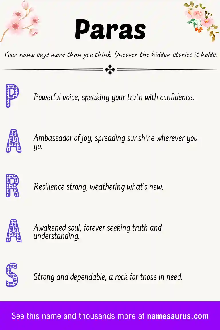 Acrostic poem about Paras.