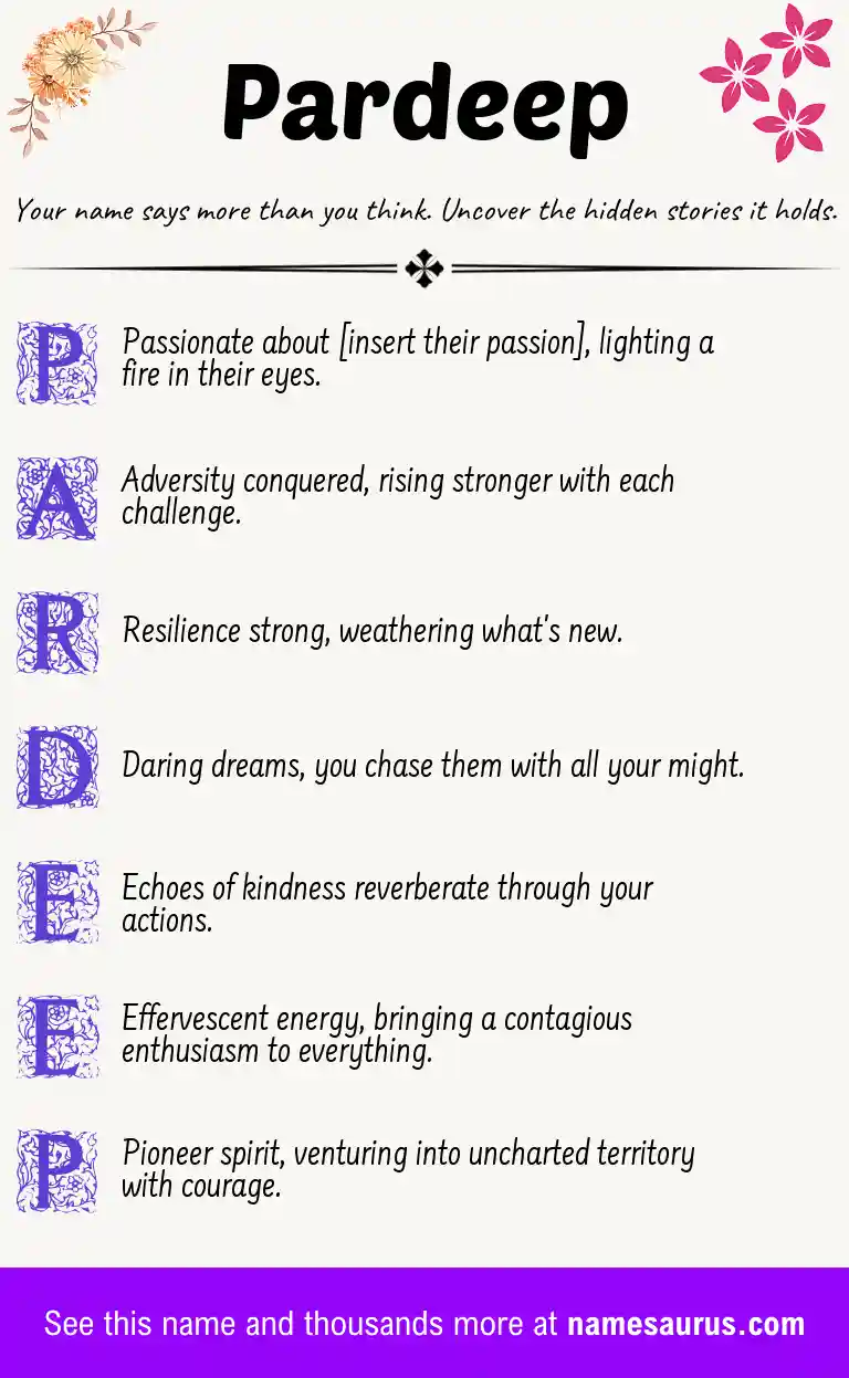 Acrostic poem about Pardeep.