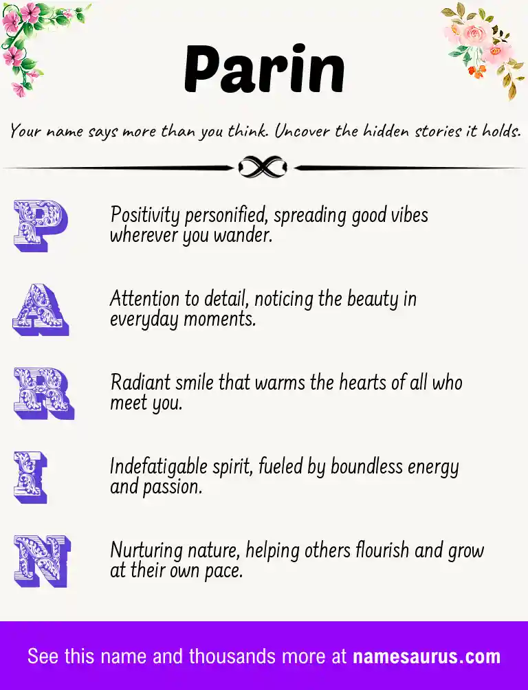 Acrostic poem about Parin.