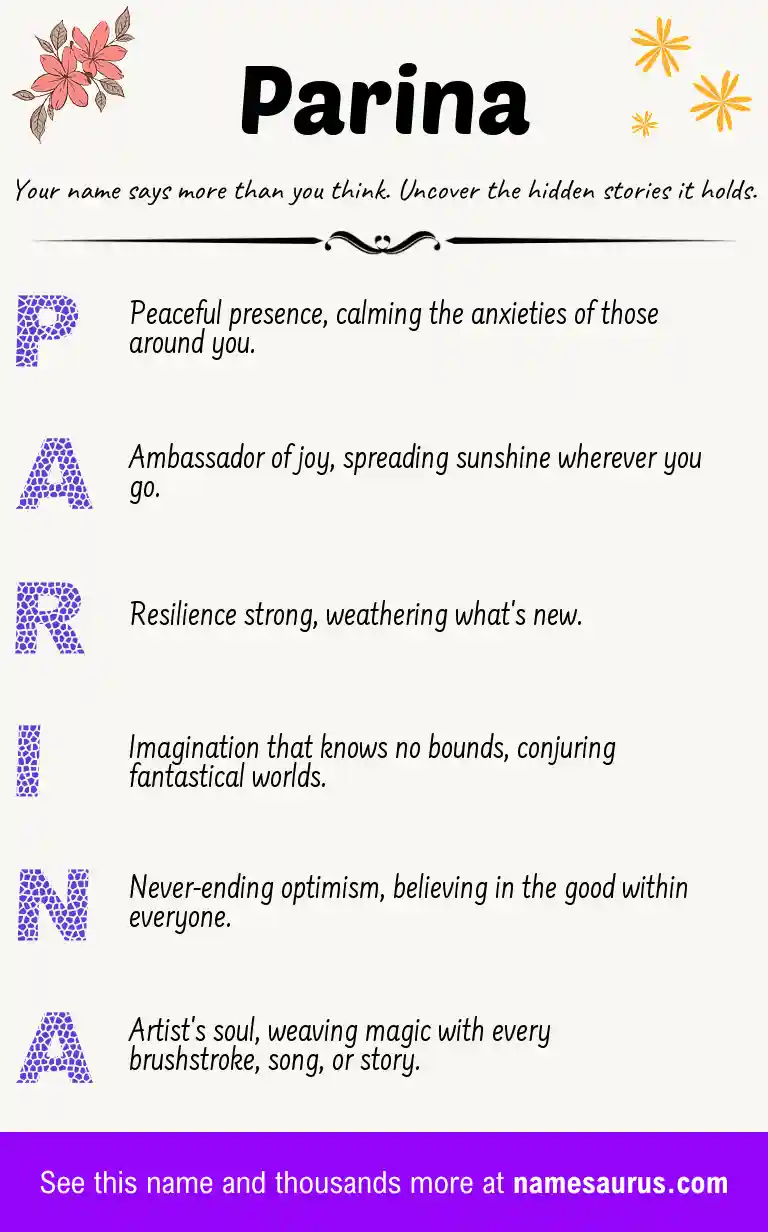 Acrostic poem about Parina.