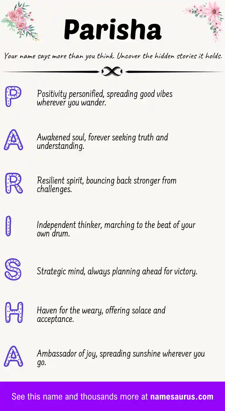 Acrostic poem about Parisha.