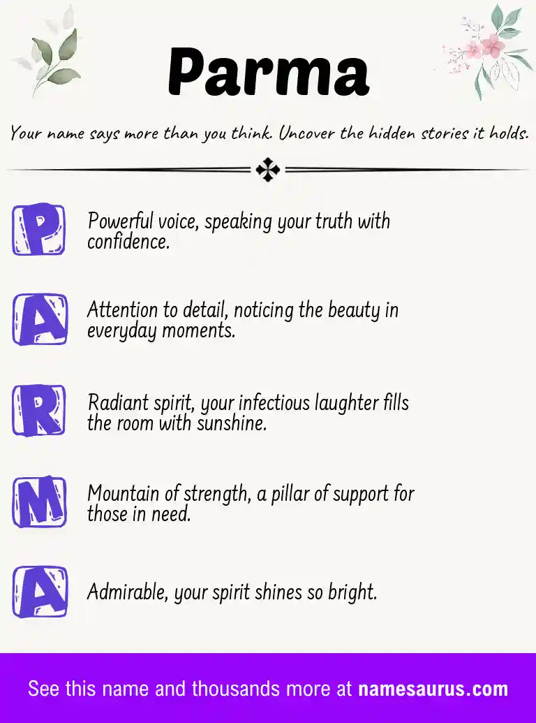 Acrostic poem about Parma.