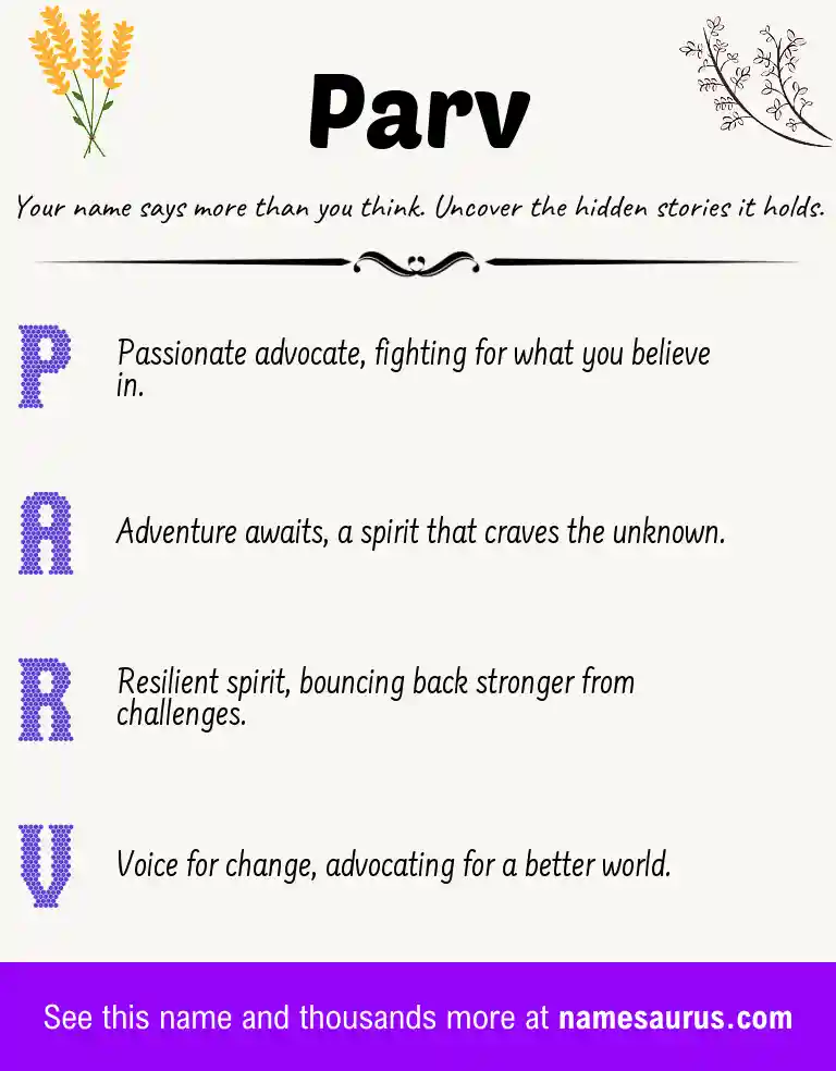 Acrostic poem about Parv.