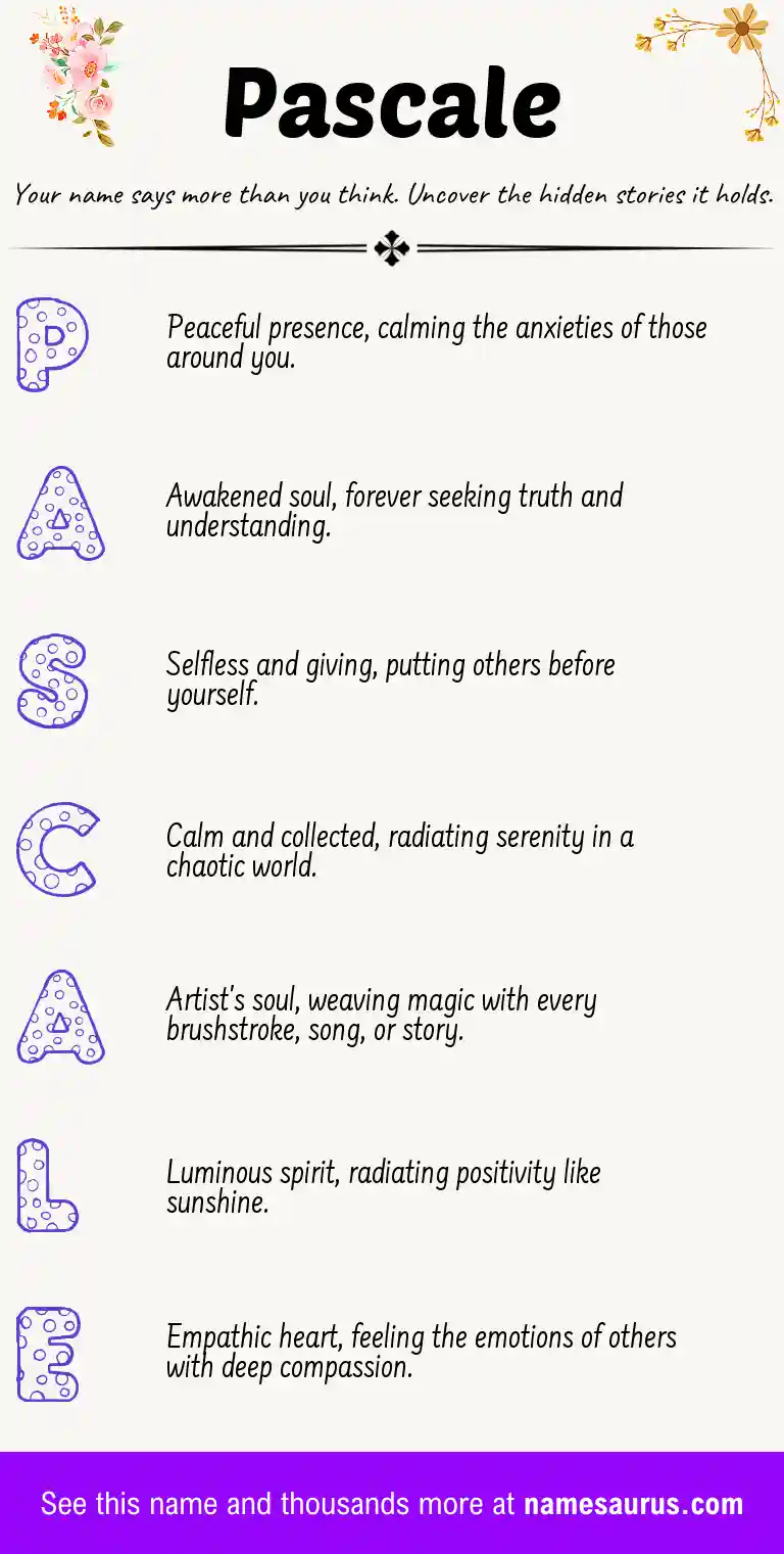 Acrostic poem about Pascale.