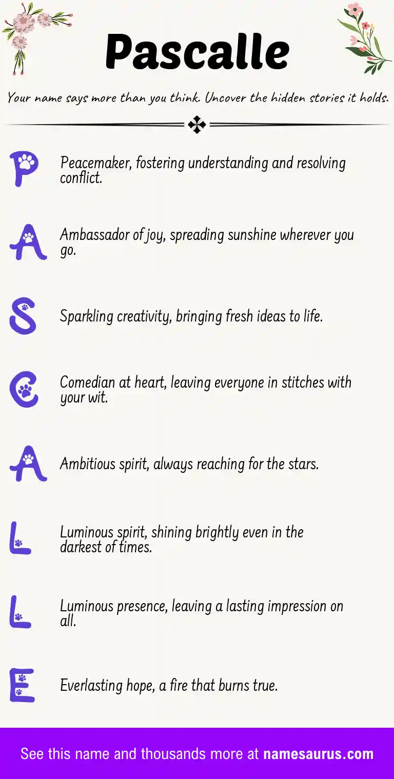 Acrostic poem about Pascalle.