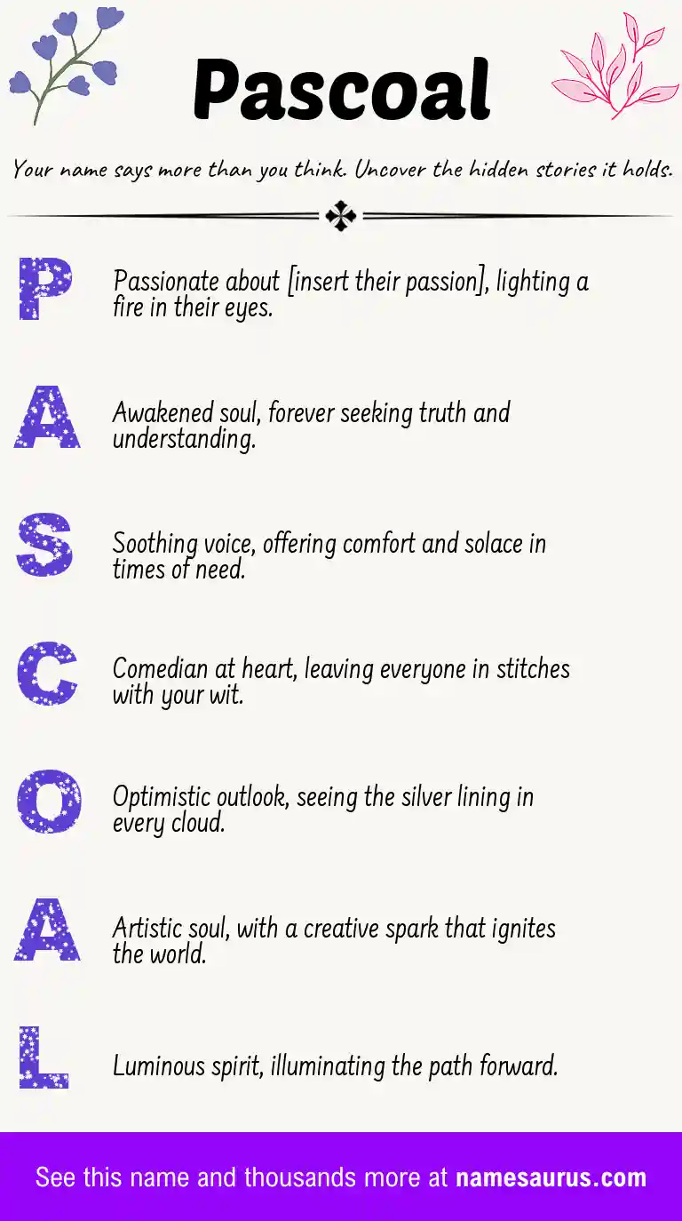 Acrostic poem about Pascoal.