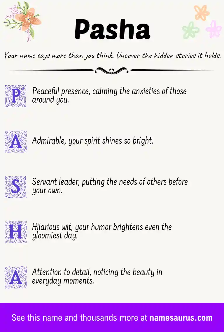 Acrostic poem about Pasha.