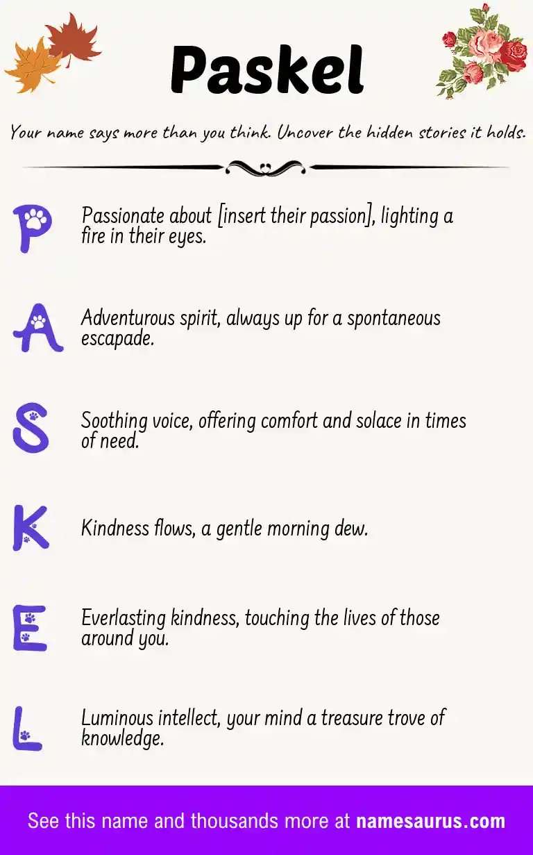 Acrostic poem about Paskel.