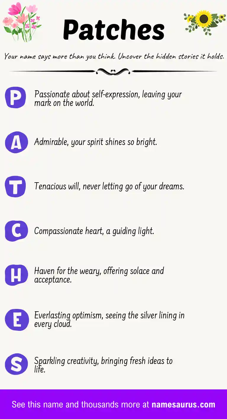 Acrostic poem about Patches.