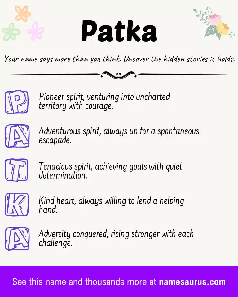 Acrostic poem about Patka.