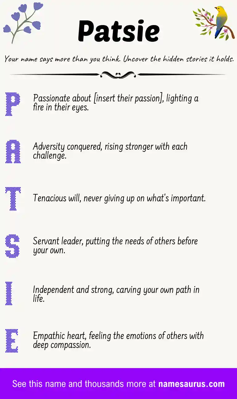 Acrostic poem about Patsie.