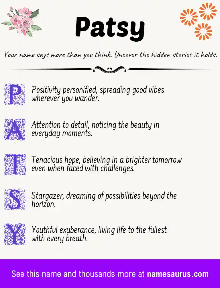 Acrostic poem about Patsy.
