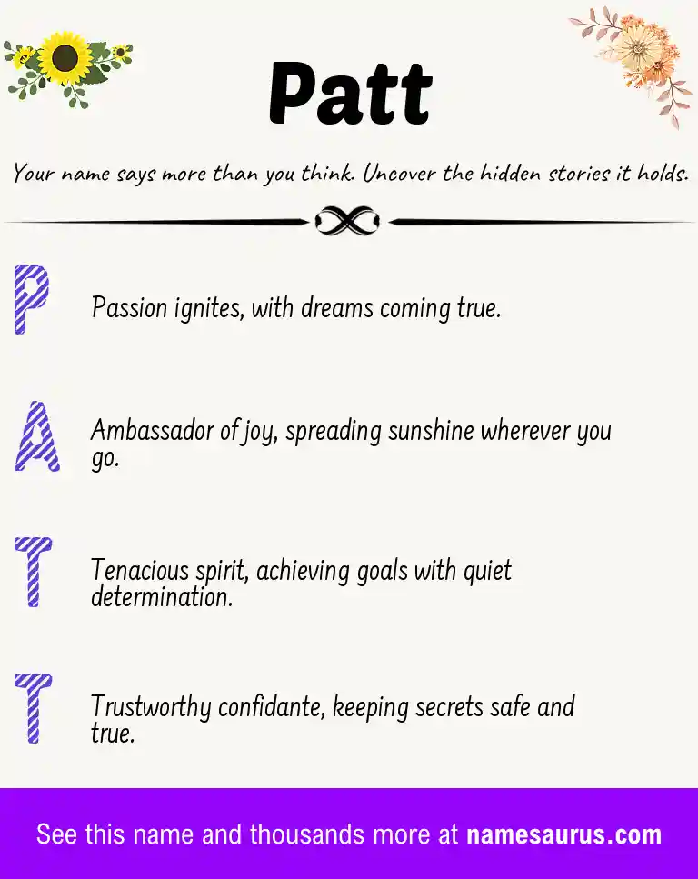 Acrostic poem about Patt.