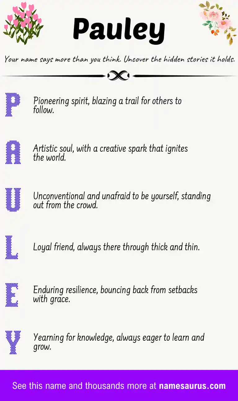 Acrostic poem about Pauley.