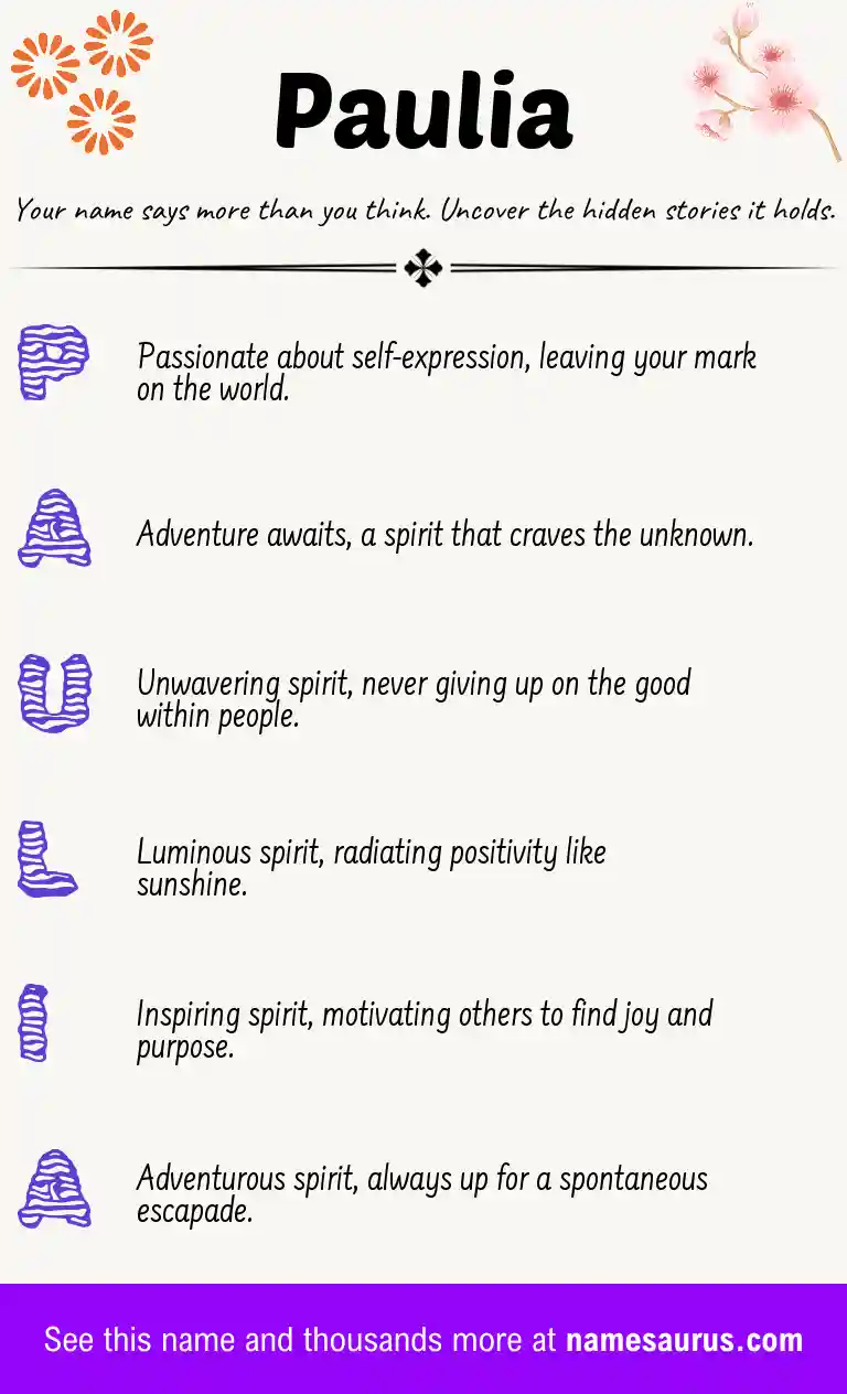 Acrostic poem about Paulia.