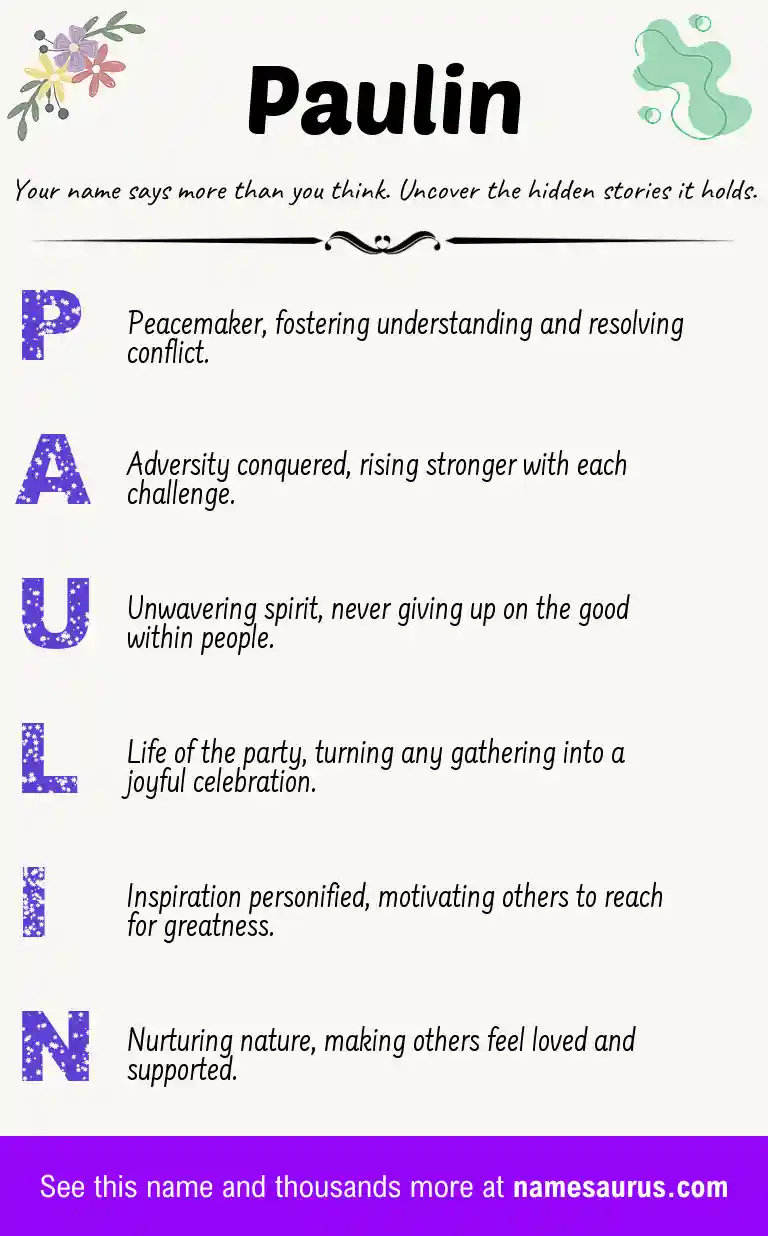 Acrostic poem about Paulin.