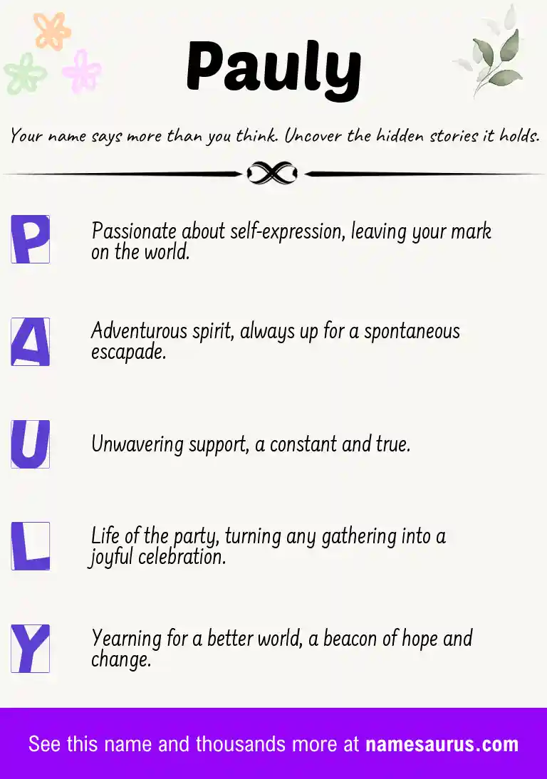 Acrostic poem about Pauly.