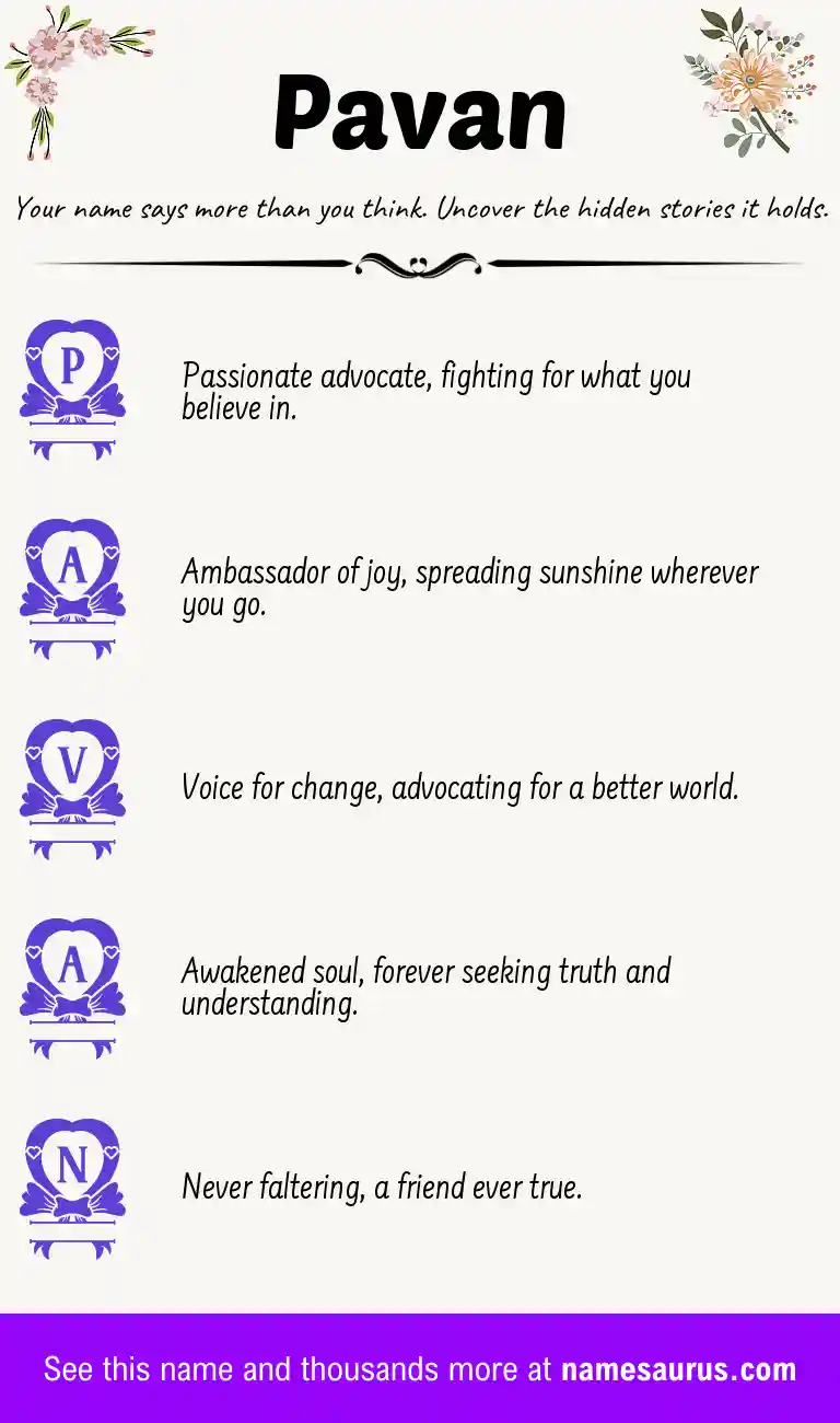 Acrostic poem about Pavan.