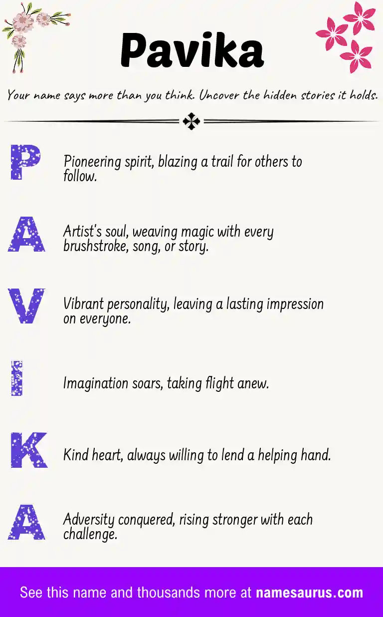Acrostic poem about Pavika.