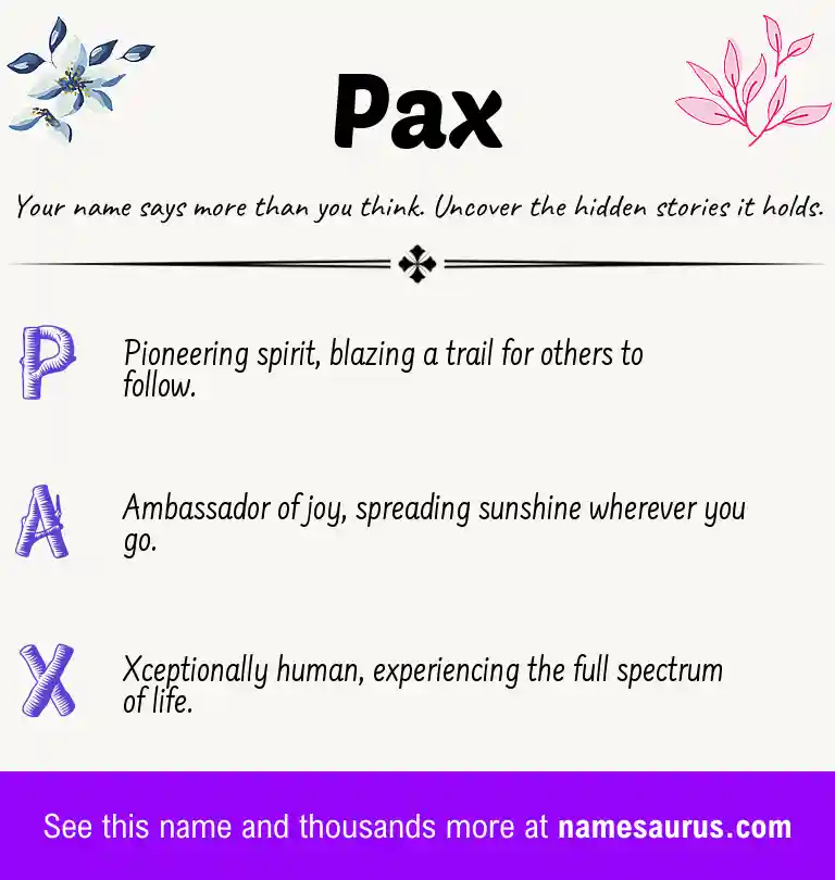 Acrostic poem about Pax.