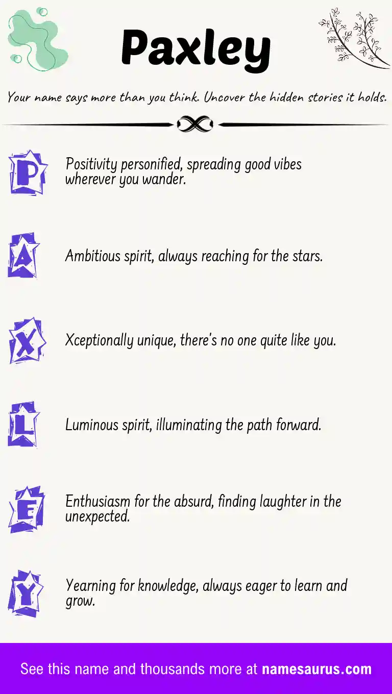 Acrostic poem about Paxley.