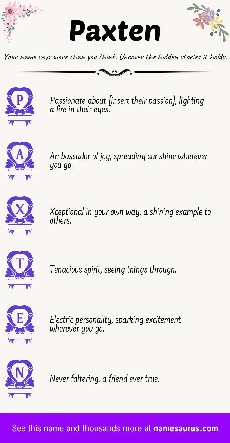 Acrostic poem about Paxten.