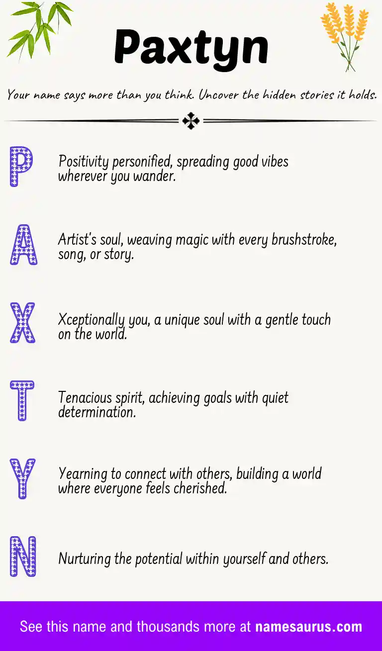 Acrostic poem about Paxtyn.