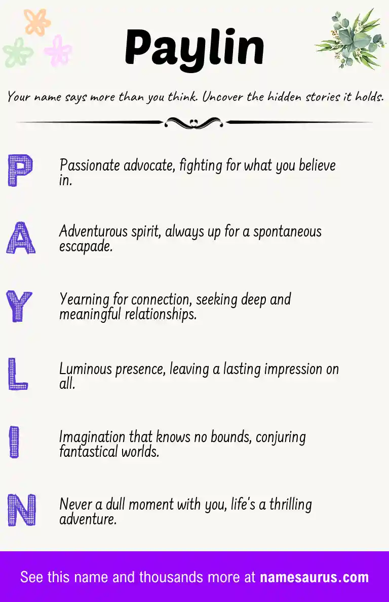 Acrostic poem about Paylin.