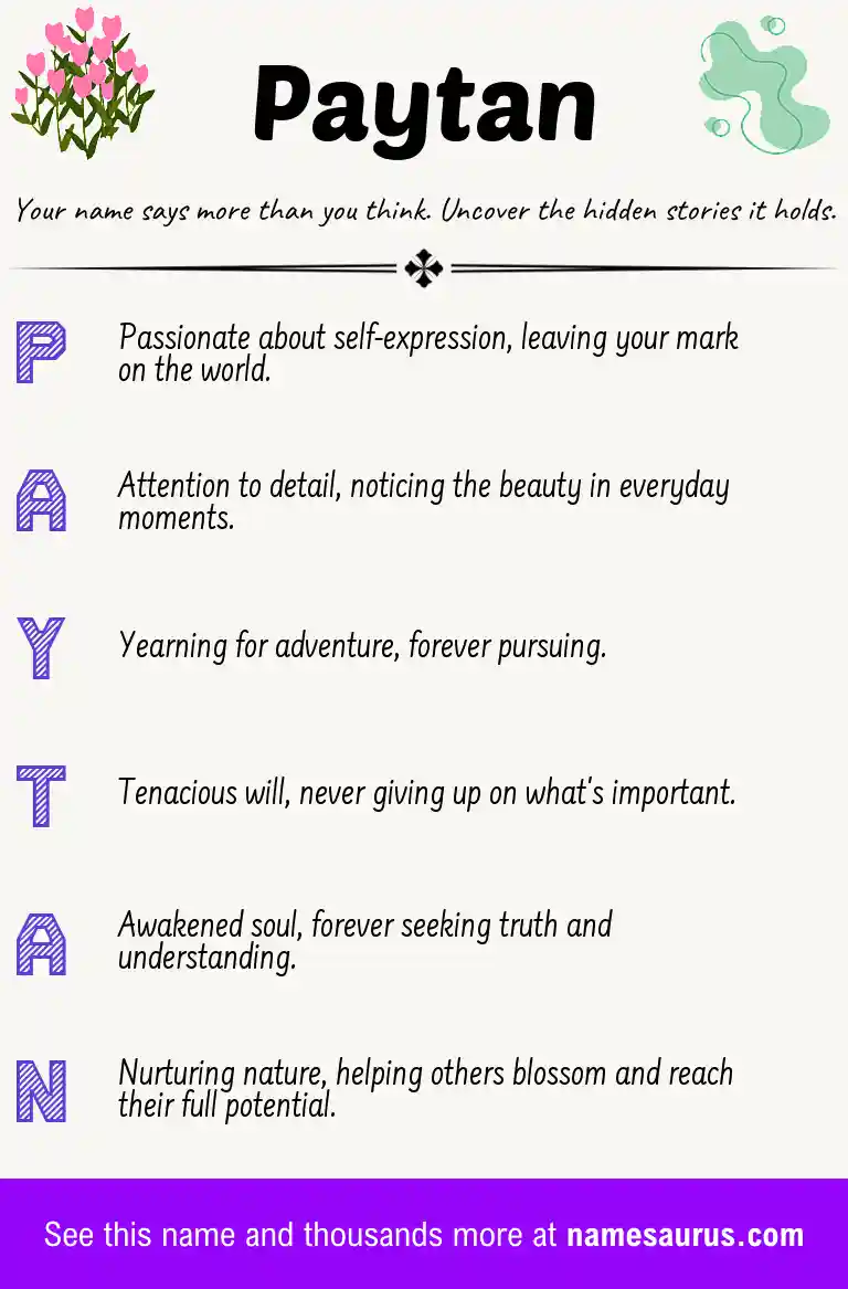 Acrostic poem about Paytan.