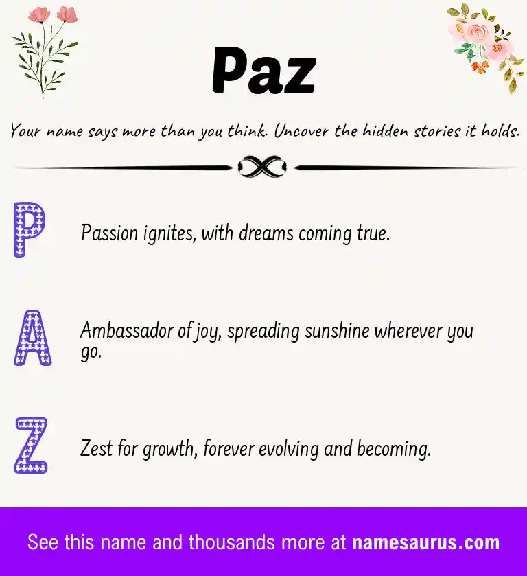 Acrostic poem about Paz.