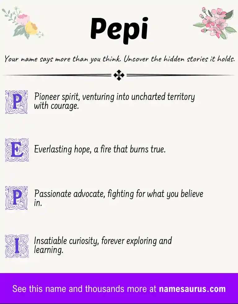 Acrostic poem about Pepi.