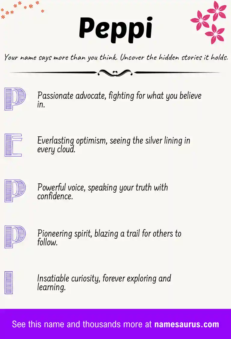 Acrostic poem about Peppi.