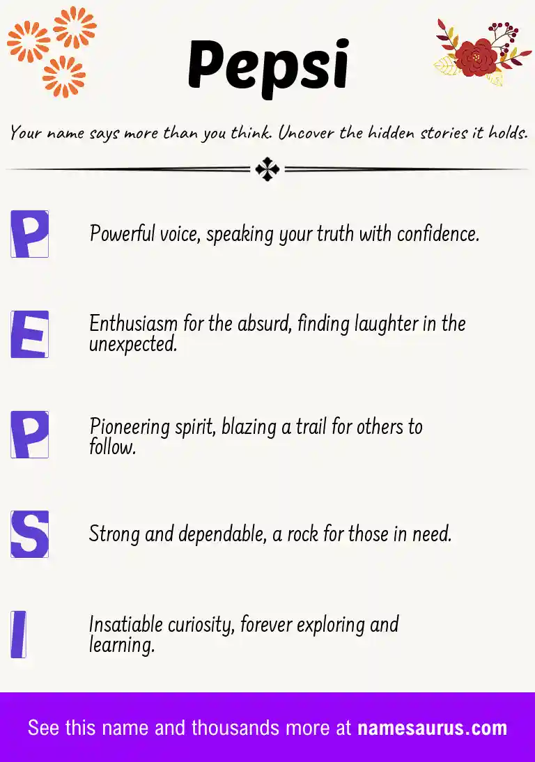 Acrostic poem about Pepsi.