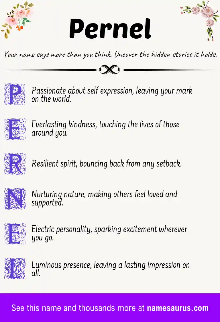 Acrostic poem about Pernel.